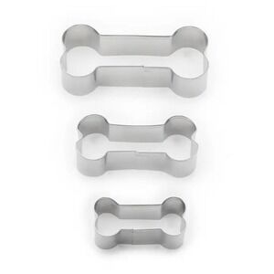 Fox Run Stainless Steel Dog Bone Cookie Cutter Set 3 Piece with Storage Tin 3683